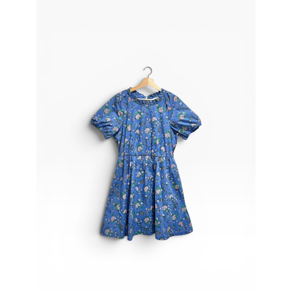 J.Crew Factory Puff Sleeve Mini Dress with Back Bow‎ Size 12